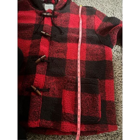 NWT Sabrina Lauren Heavy buffalo plaid, plush jacket ￼with pockets double closur - Picture 12 of 13